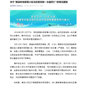 贵阳一马匹闯入小区致一名女童死亡，官方通报