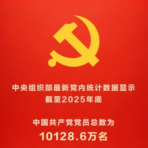 中国共产党党员总数达10128.6万名
